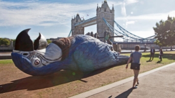 Monty Python's Dead Parrot rests in a London park to celebrate the reunion of the team after 50 years.