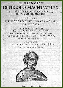 1550 edition of Machiavelli’s Il Principe and La Vita di Castruccio Castracani da Lucca